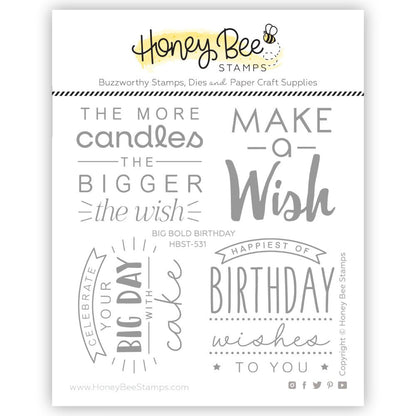 Big Bold Birthday - 4x4 Photopolymer Stamp Set - Honey Bee Stamps