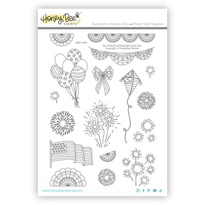 Big Pickup: Americana Add on - 6x8 Photopolymer Stamp Set - Honey Bee Stamps