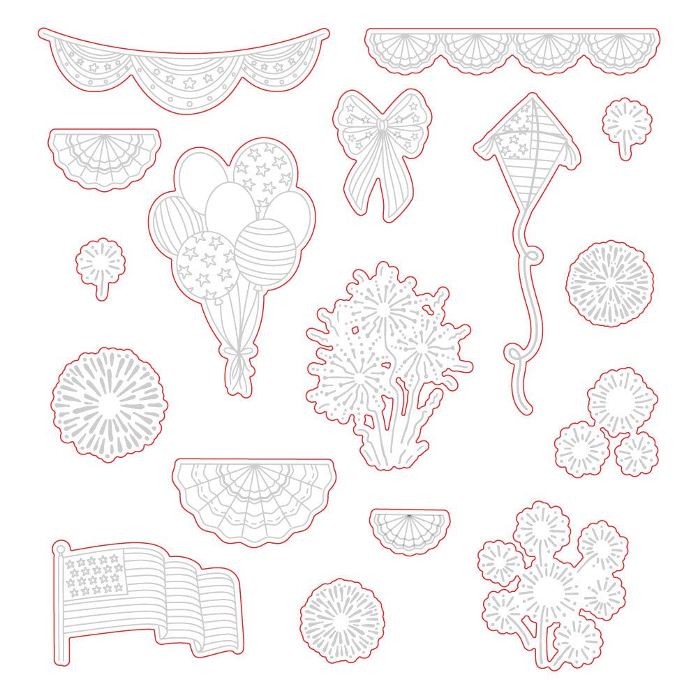 Big Pickup: Americana Add - on - Honey Cuts - Coordinating Dies - Honey Bee Stamps