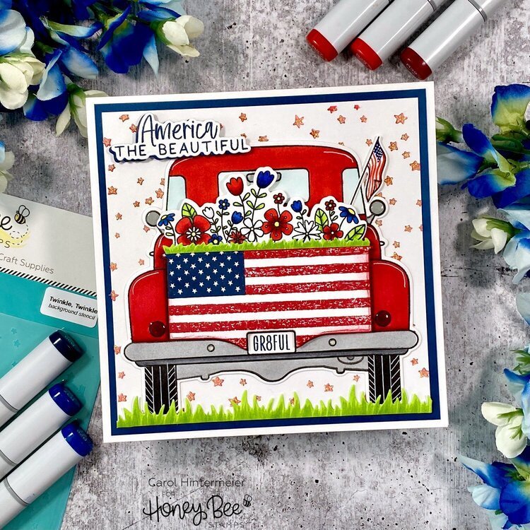 Big Pickup: Americana Add - on - Honey Cuts - Coordinating Dies - Honey Bee Stamps