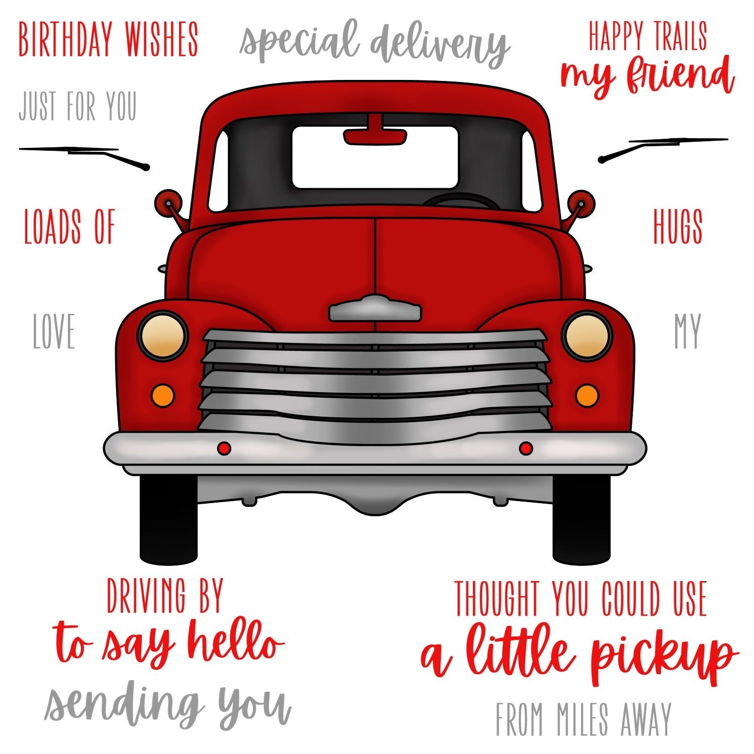 Big Pickup Cab - 6x6 Stamp Set - Honey Bee Stamps