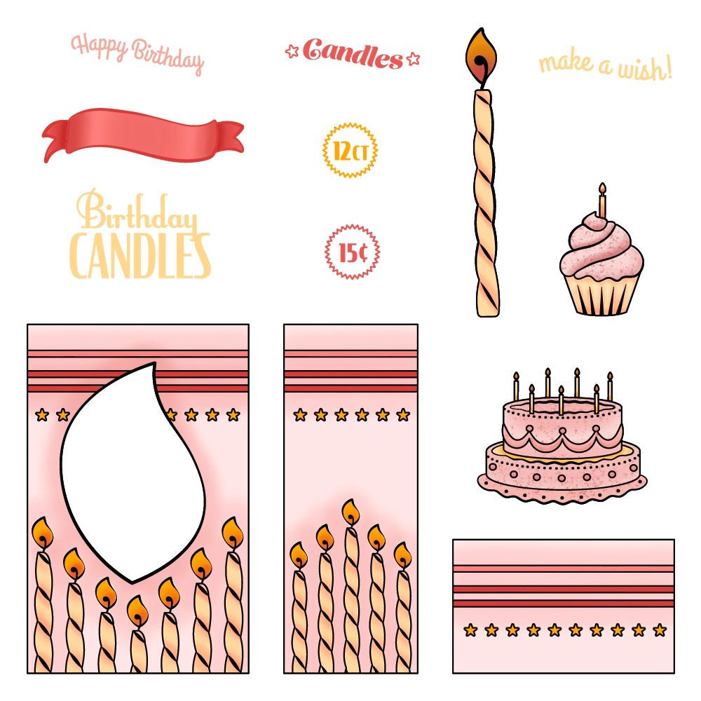 Birthday Candle VGCB Add - On - 6x6 Photopolymer Stamp Set - Retiring - Honey Bee Stamps