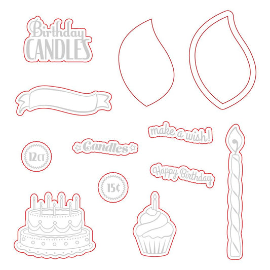 Birthday Candle VGCB Add - On - Honey Cuts - Retiring - Honey Bee Stamps