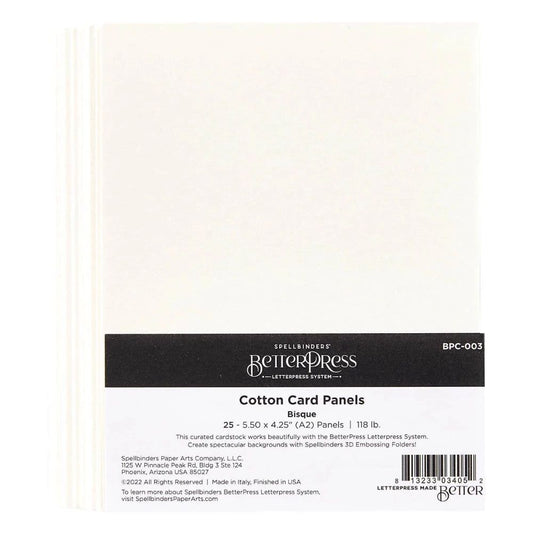 Bisque BetterPress A2 Cotton Card Panels - 25 Pack - Honey Bee Stamps