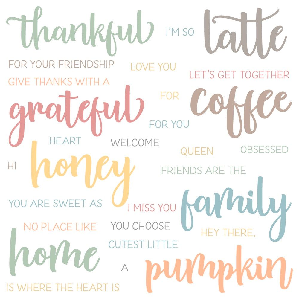 Bitty Buzzwords: Fall - 6x6 Photopolymer Stamp Set - Honey Bee Stamps