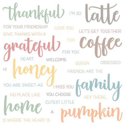 Bitty Buzzwords: Fall - 6x6 Photopolymer Stamp Set - Honey Bee Stamps