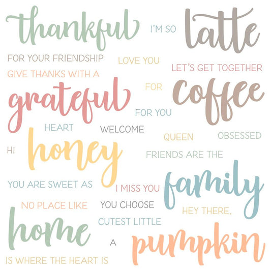 Bitty Buzzwords: Fall - 6x6 Photopolymer Stamp Set - Honey Bee Stamps