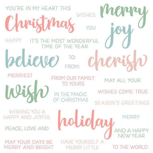 Bitty Buzzwords: Holidays - 6x6 Photopolymer Stamp Set - Honey Bee Stamps