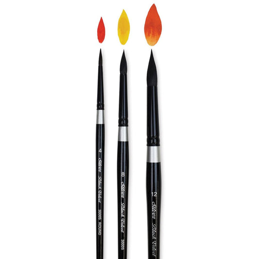 Black Velvet Set of 3 Paint Brushes Susan Louise Moyer Master Specialty - Honey Bee Stamps