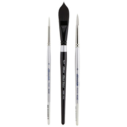 Black Velvet & SilverWhite Set of 3 Paint Brushes Susan Louise Moyer Basic - Honey Bee Stamps
