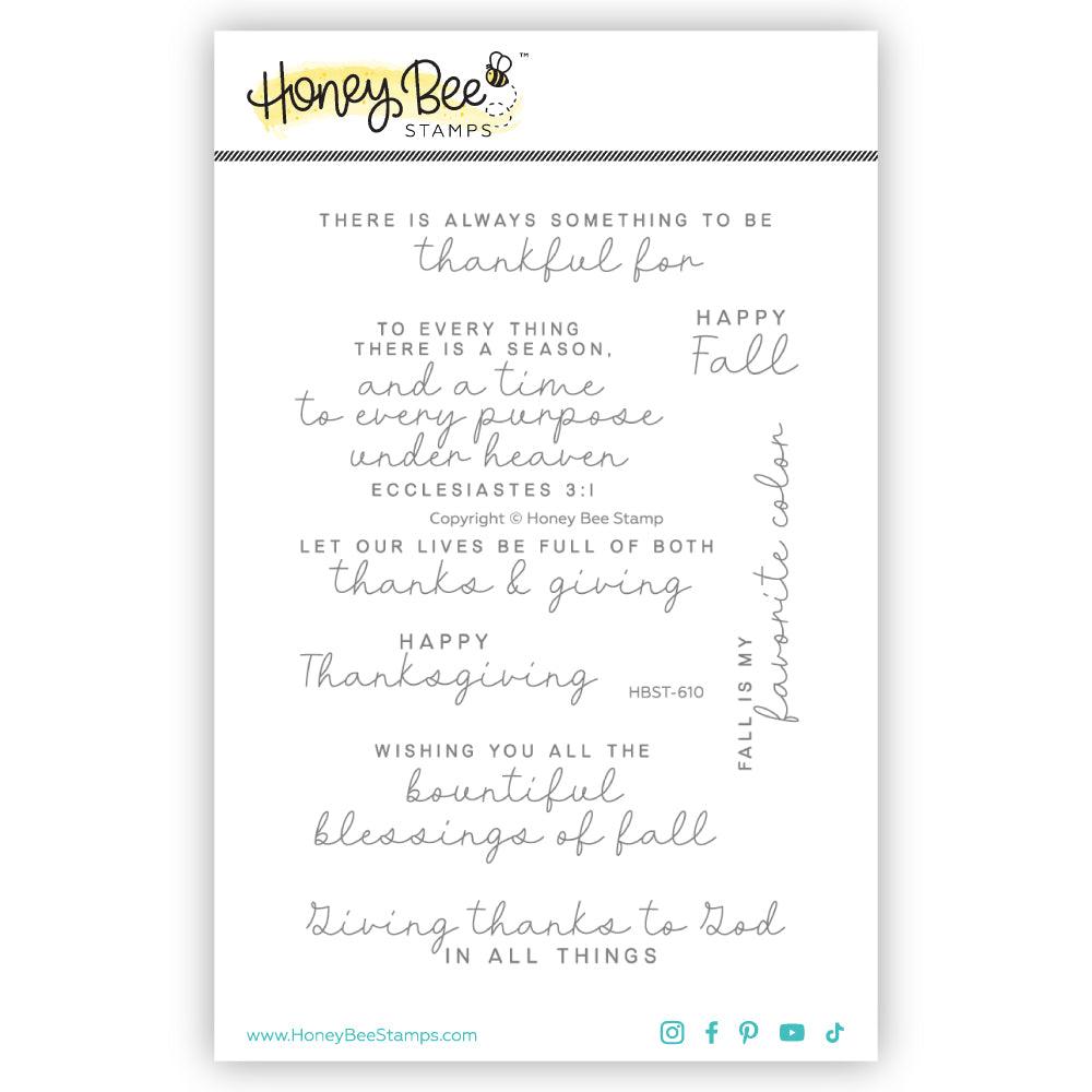 Blessings Of Fall - 4x6 Photopolymer Stamp Set - Honey Bee Stamps