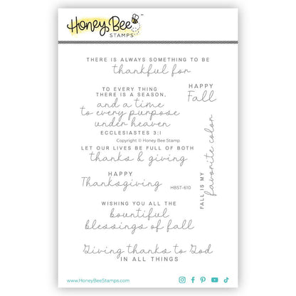 Blessings Of Fall - 4x6 Photopolymer Stamp Set - Honey Bee Stamps