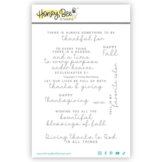 Blessings Of Fall - 4x6 Photopolymer Stamp Set - Honey Bee Stamps
