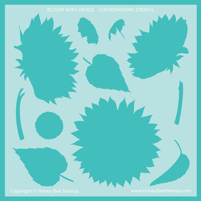 Bloom With Grace - 6"x6" Coordinating Stencil - Honey Bee Stamps