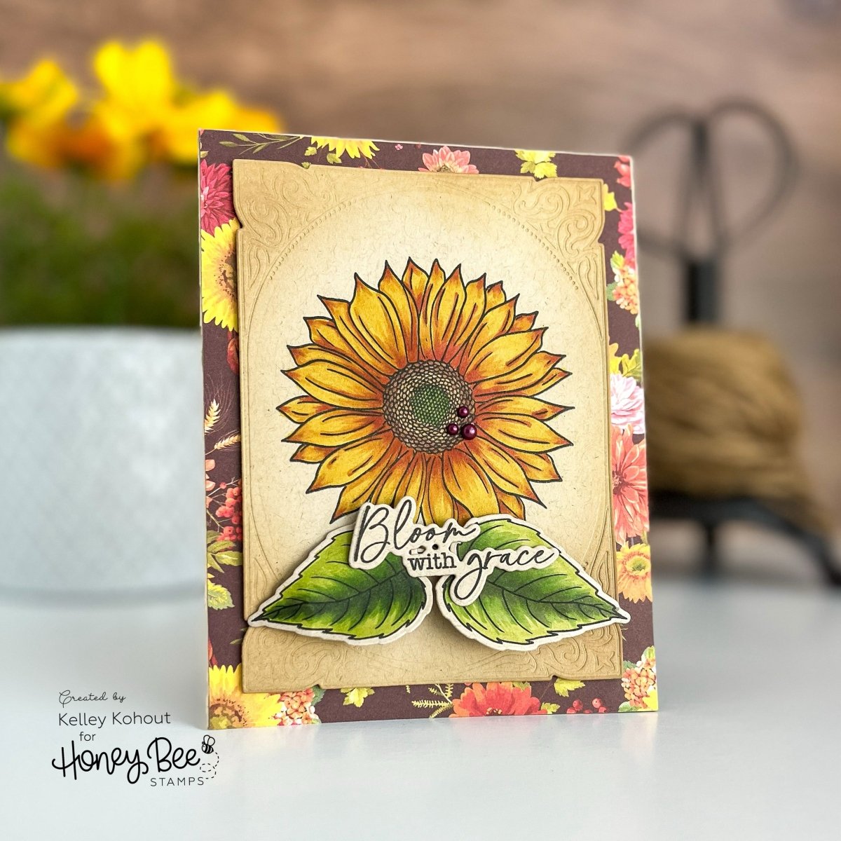 Bloom With Grace - 6x8 Photopolymer Stamp Set - Honey Bee Stamps