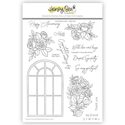 Blooming View - 6x8 Photopolymer Stamp Set - Retiring - Honey Bee Stamps