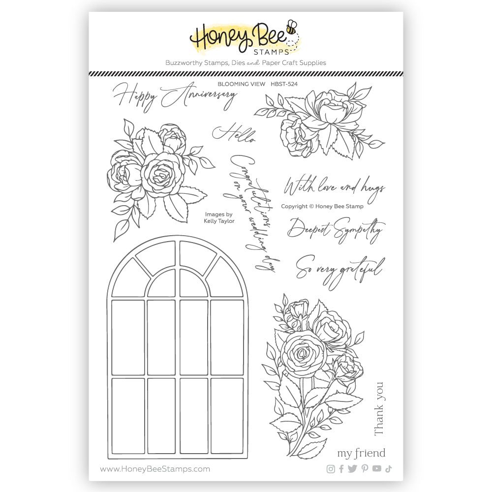 Blooming View 6x8 Stamp Set - Honey Bee Stamps