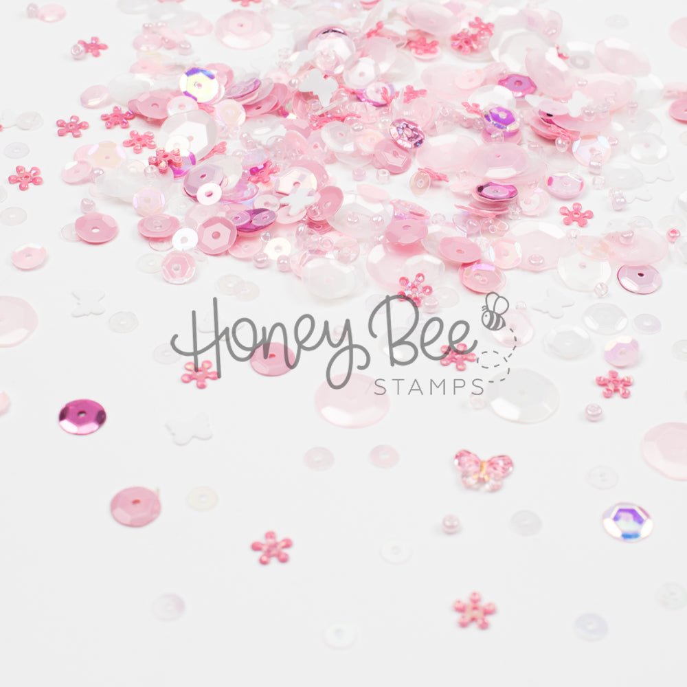 Blossom Breeze - Sequin Mix with Special 3D Pink Crystal Buttery - Honey Bee Stamps