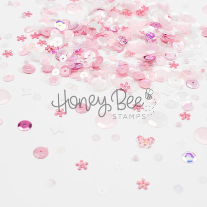 Blossom Breeze - Sequin Mix with Special 3D Pink Crystal Buttery - Honey Bee Stamps