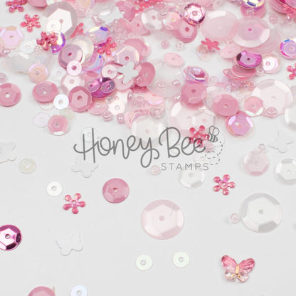 Blossom Breeze - Sequin Mix with Special 3D Pink Crystal Buttery - Honey Bee Stamps