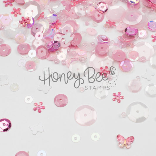 Blossom Breeze - Sequin Mix with Special 3D Pink Crystal Buttery - Honey Bee Stamps