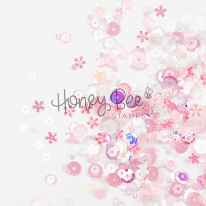 Blossom Breeze - Sequin Mix with Special 3D Pink Crystal Buttery - Honey Bee Stamps