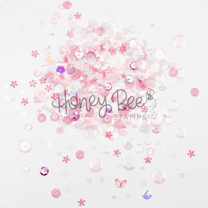 Blossom Breeze - Sequin Mix with Special 3D Pink Crystal Buttery - Honey Bee Stamps