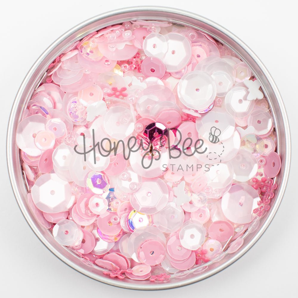 Blossom Breeze - Sequin Mix with Special 3D Pink Crystal Buttery - Honey Bee Stamps