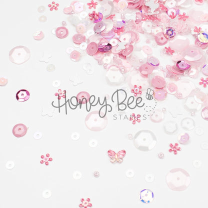 Blossom Breeze - Sequin Mix with Special 3D Pink Crystal Buttery - Honey Bee Stamps
