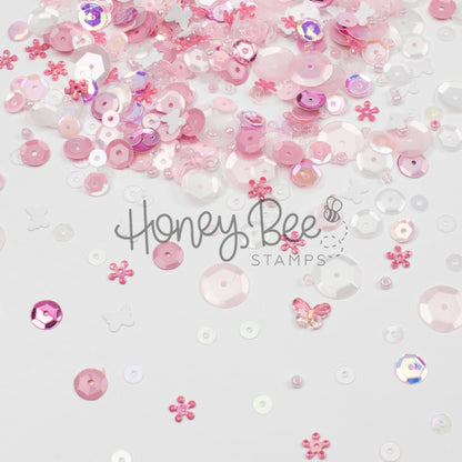 Blossom Breeze - Sequin Mix with Special 3D Pink Crystal Buttery - Honey Bee Stamps