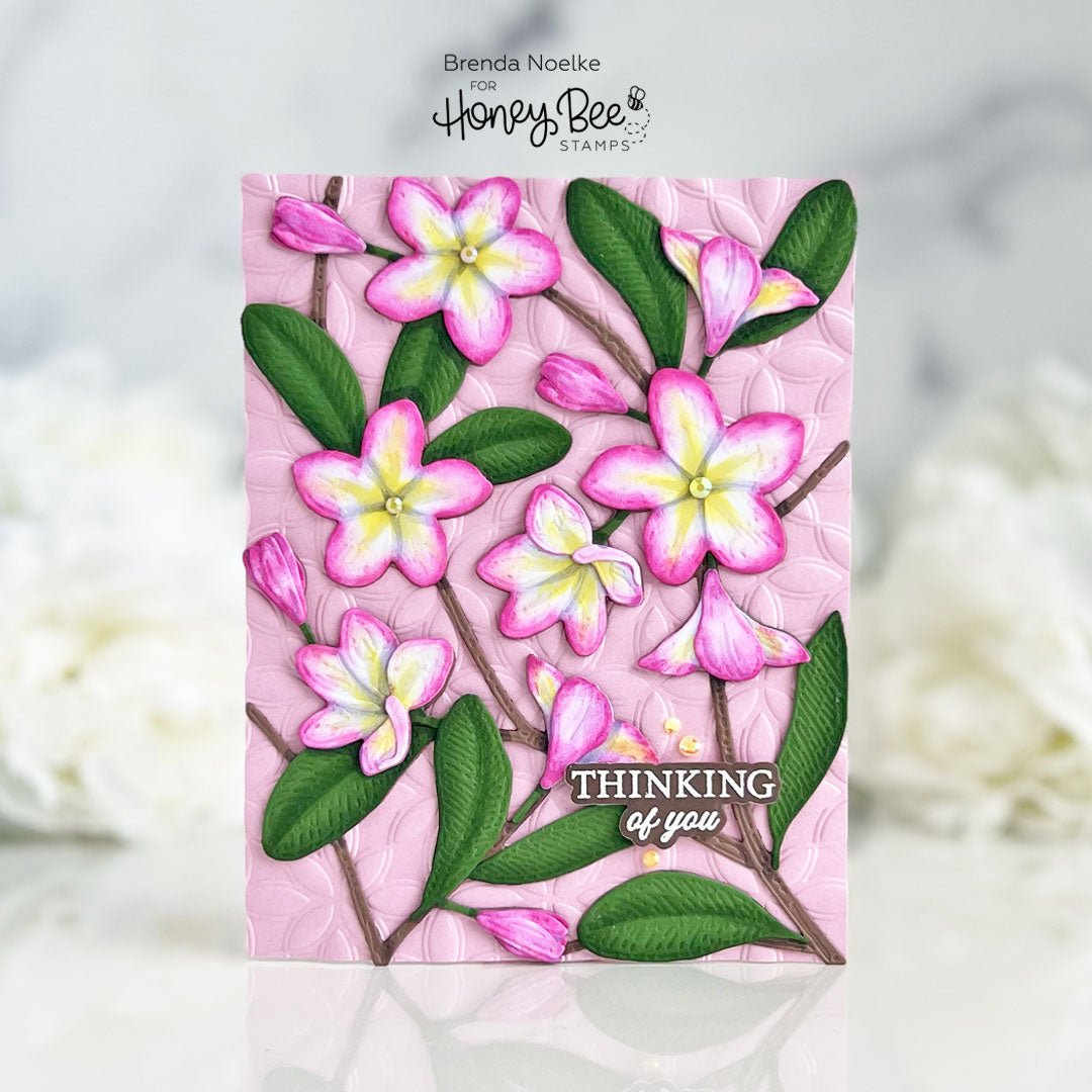 Bold Background: Plumeria - Honey Cuts - Stand - Alone Dies - Honey Bee Stamps