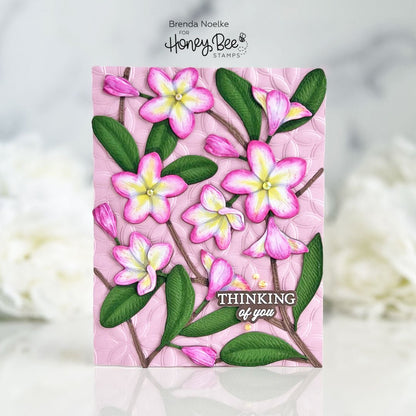 Bold Background: Plumeria - Honey Cuts - Stand - Alone Dies - Honey Bee Stamps