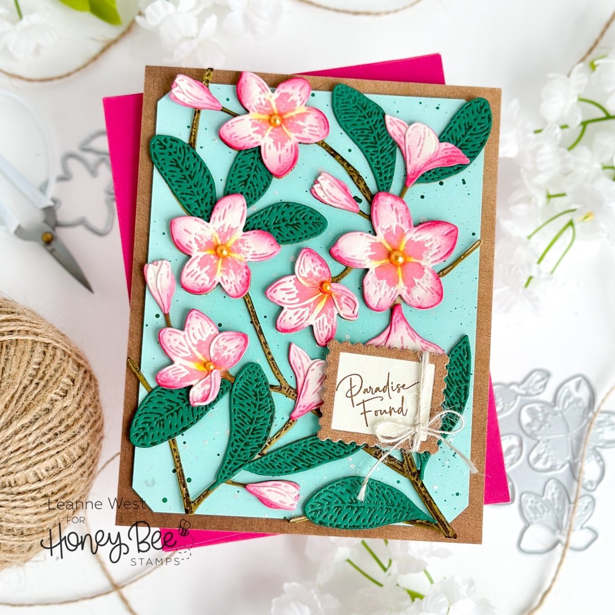 Bold Background: Plumeria - Honey Cuts - Stand - Alone Dies - Honey Bee Stamps