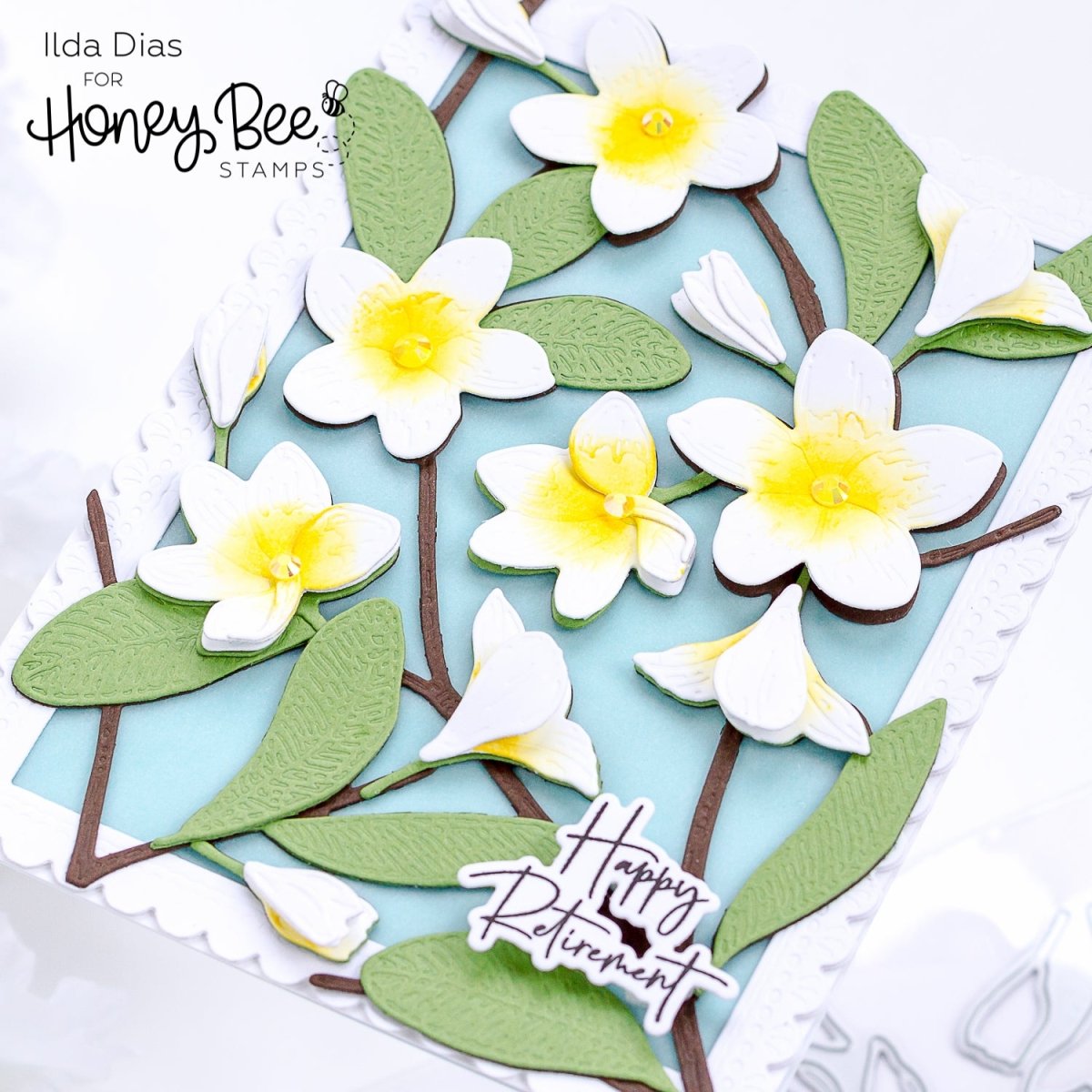 Bold Background: Plumeria - Honey Cuts - Stand - Alone Dies - Honey Bee Stamps