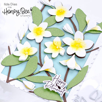 Bold Background: Plumeria - Honey Cuts - Stand - Alone Dies - Honey Bee Stamps