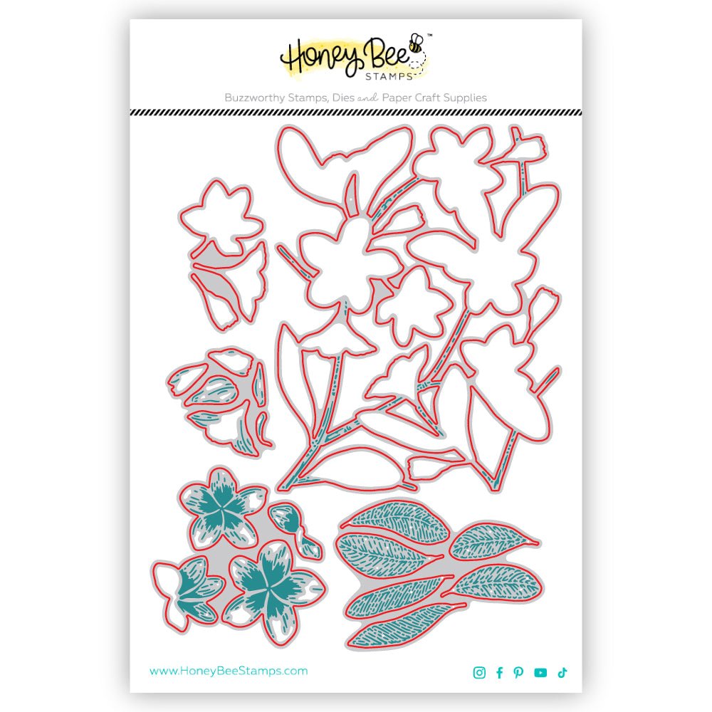 Bold Background: Plumeria - Honey Cuts - Stand - Alone Dies - Honey Bee Stamps