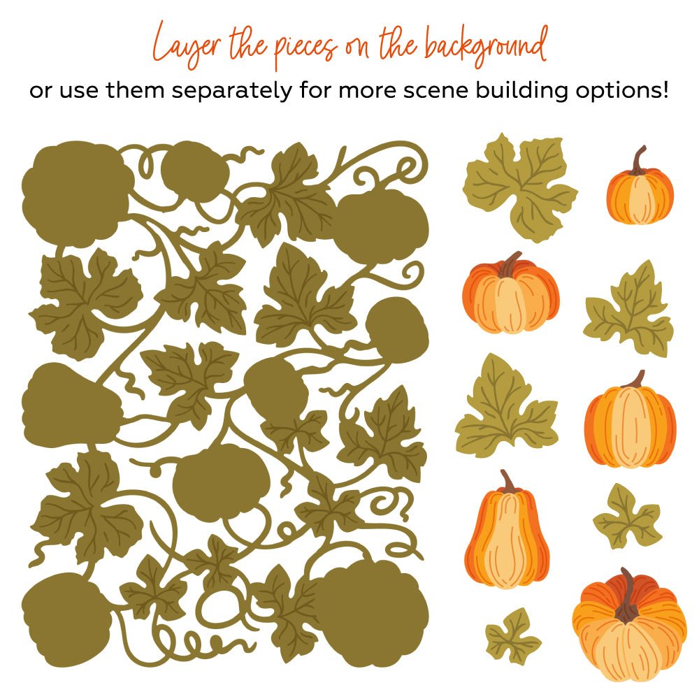 Bold Background: Pumpkin Patch - Honey Cuts - Stand - Alone Dies - Honey Bee Stamps