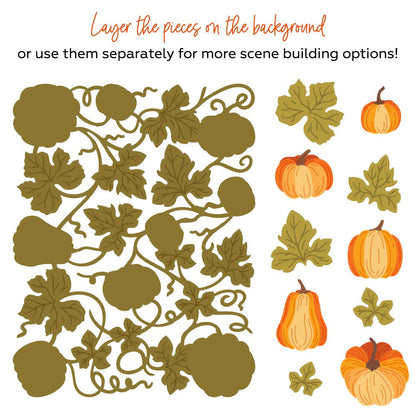 Bold Background: Pumpkin Patch - Honey Cuts - Stand - Alone Dies - Honey Bee Stamps