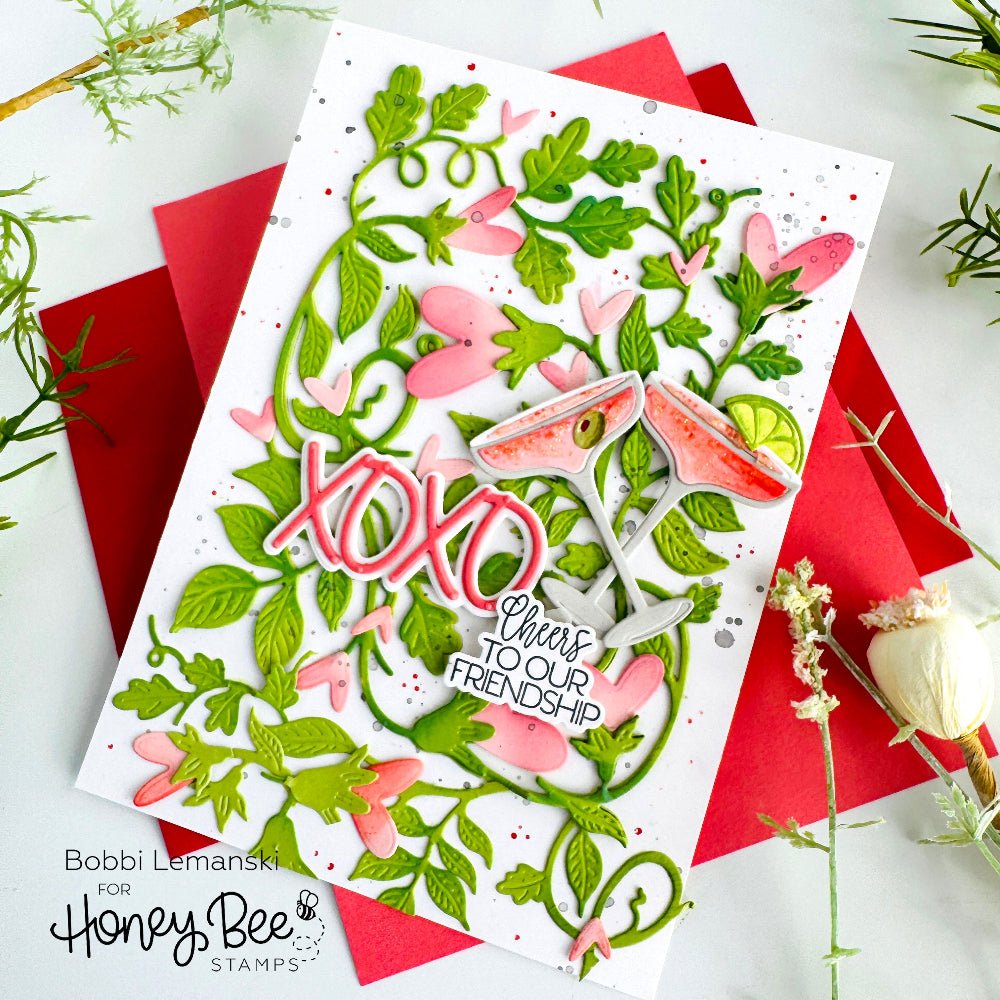 Bold Background: Vines Of Love - Honey Cuts - Stand - Alone Dies - Honey Bee Stamps