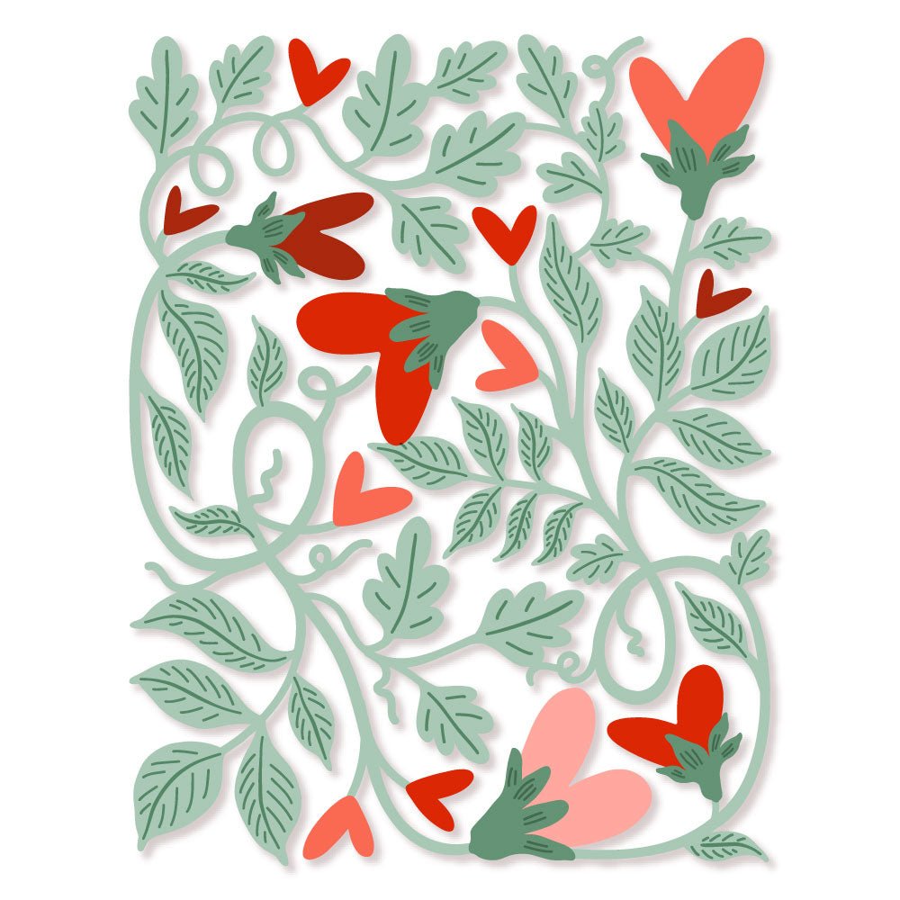 Bold Background: Vines Of Love - Honey Cuts - Stand - Alone Dies - Honey Bee Stamps