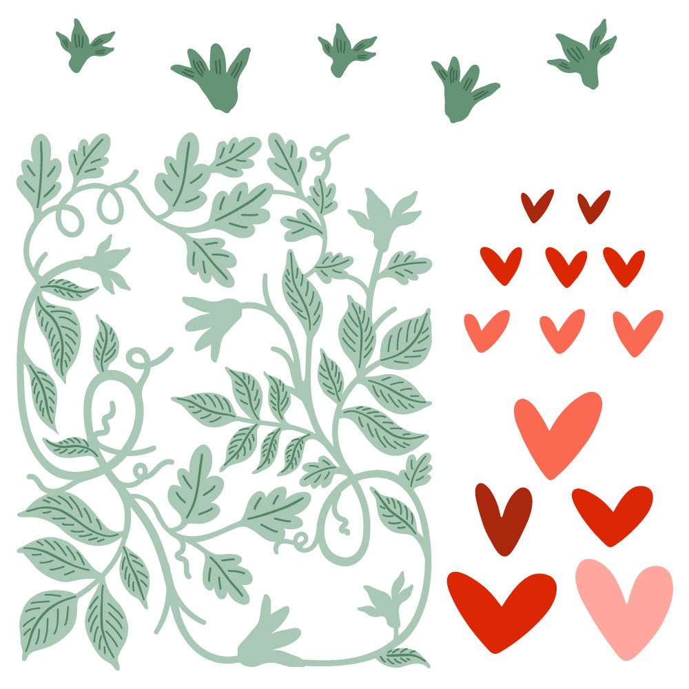 Bold Background: Vines Of Love - Honey Cuts - Stand - Alone Dies - Honey Bee Stamps