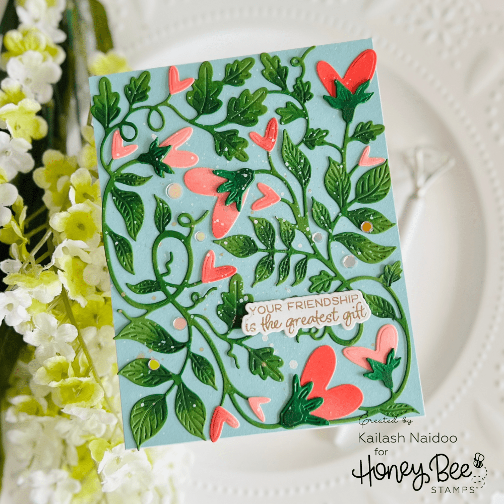 Bold Background: Vines Of Love - Honey Cuts - Stand - Alone Dies - Honey Bee Stamps