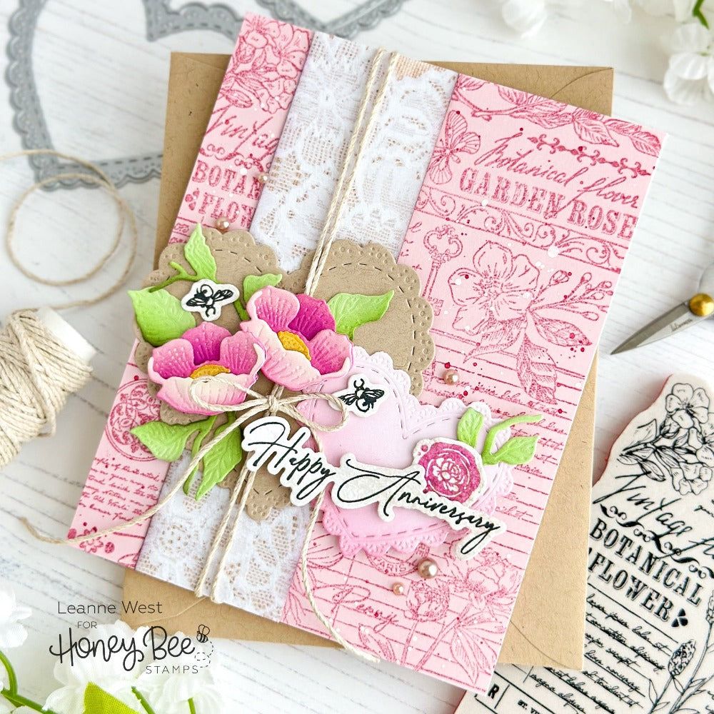 Bold Backgrounds: Vintage Roses - Honey Cuts - Stand - Alone Dies - Honey Bee Stamps