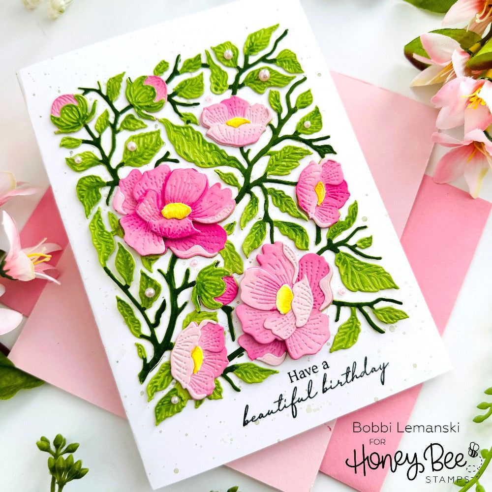Bold Backgrounds: Vintage Roses - Honey Cuts - Stand - Alone Dies - Honey Bee Stamps