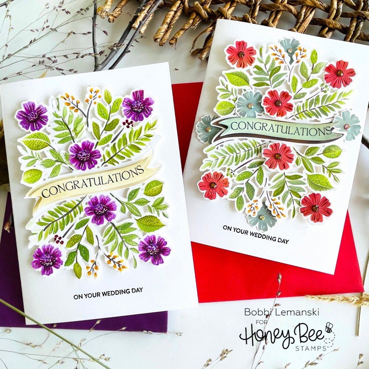 Bountiful Banner - 6x8 Photopolymer Stamp Set - Honey Bee Stamps