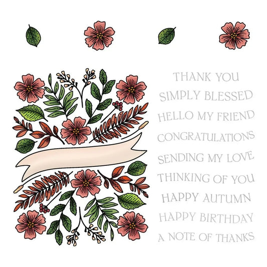 Bountiful Banner - 6x8 Photopolymer Stamp Set - Honey Bee Stamps