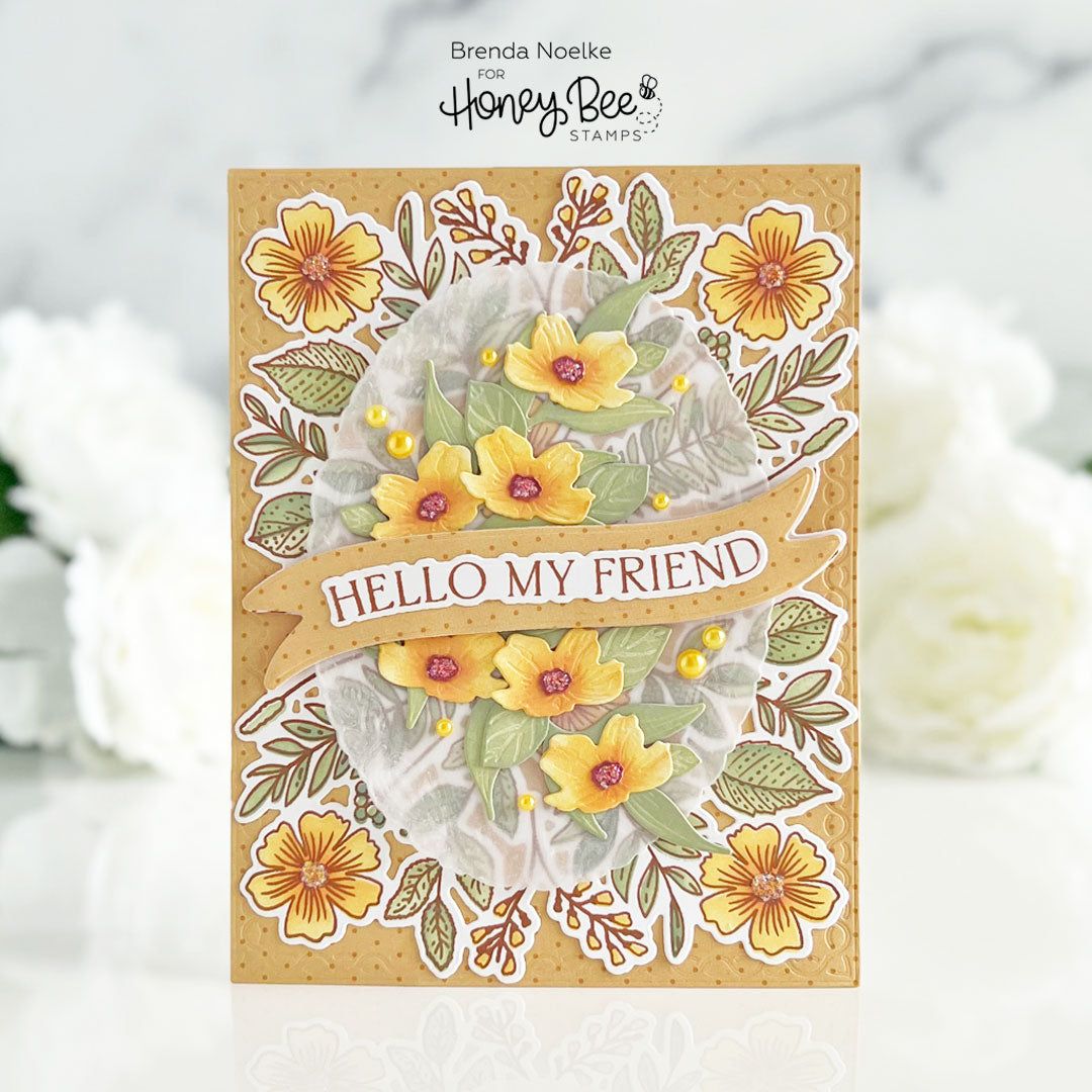 Bountiful Banner - 6x8 Photopolymer Stamp Set - Honey Bee Stamps