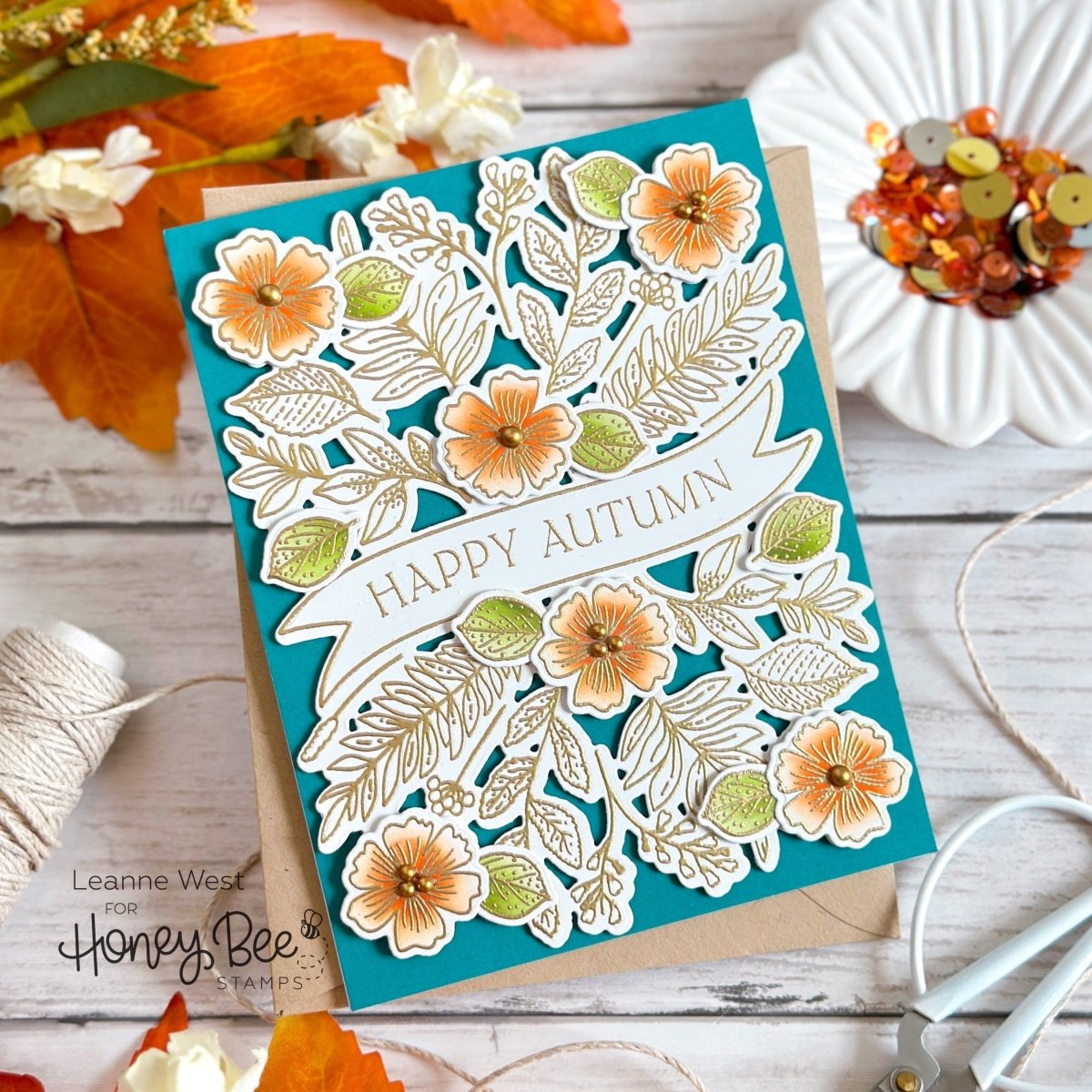 Bountiful Banner - 6x8 Photopolymer Stamp Set - Honey Bee Stamps