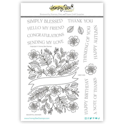 Bountiful Banner - 6x8 Photopolymer Stamp Set - Honey Bee Stamps