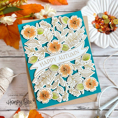 Bountiful Banner - Set Of 6 - A2 4.25"x5.5" Coordinating Stencils - Honey Bee Stamps